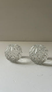 Pair of Waterford Crystal “Candela” ball candle holders