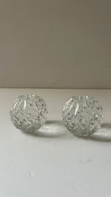 Pair of Waterford Crystal “Candela” ball candle holders