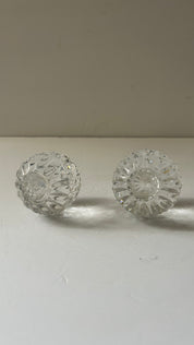 Pair of Waterford Crystal “Candela” ball candle holders