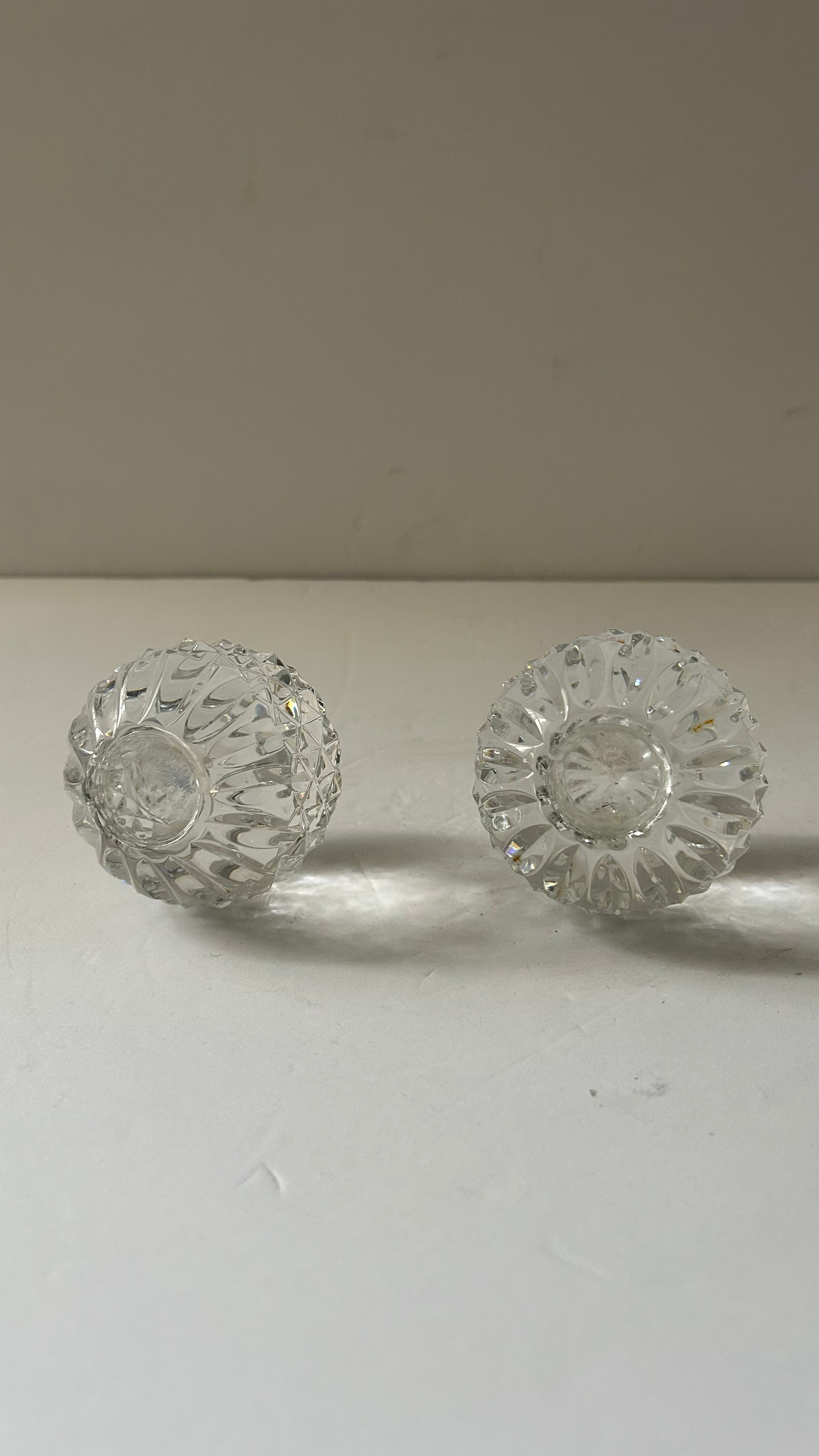 Pair of Waterford Crystal “Candela” ball candle holders