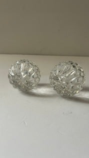 Pair of Waterford Crystal “Candela” ball candle holders