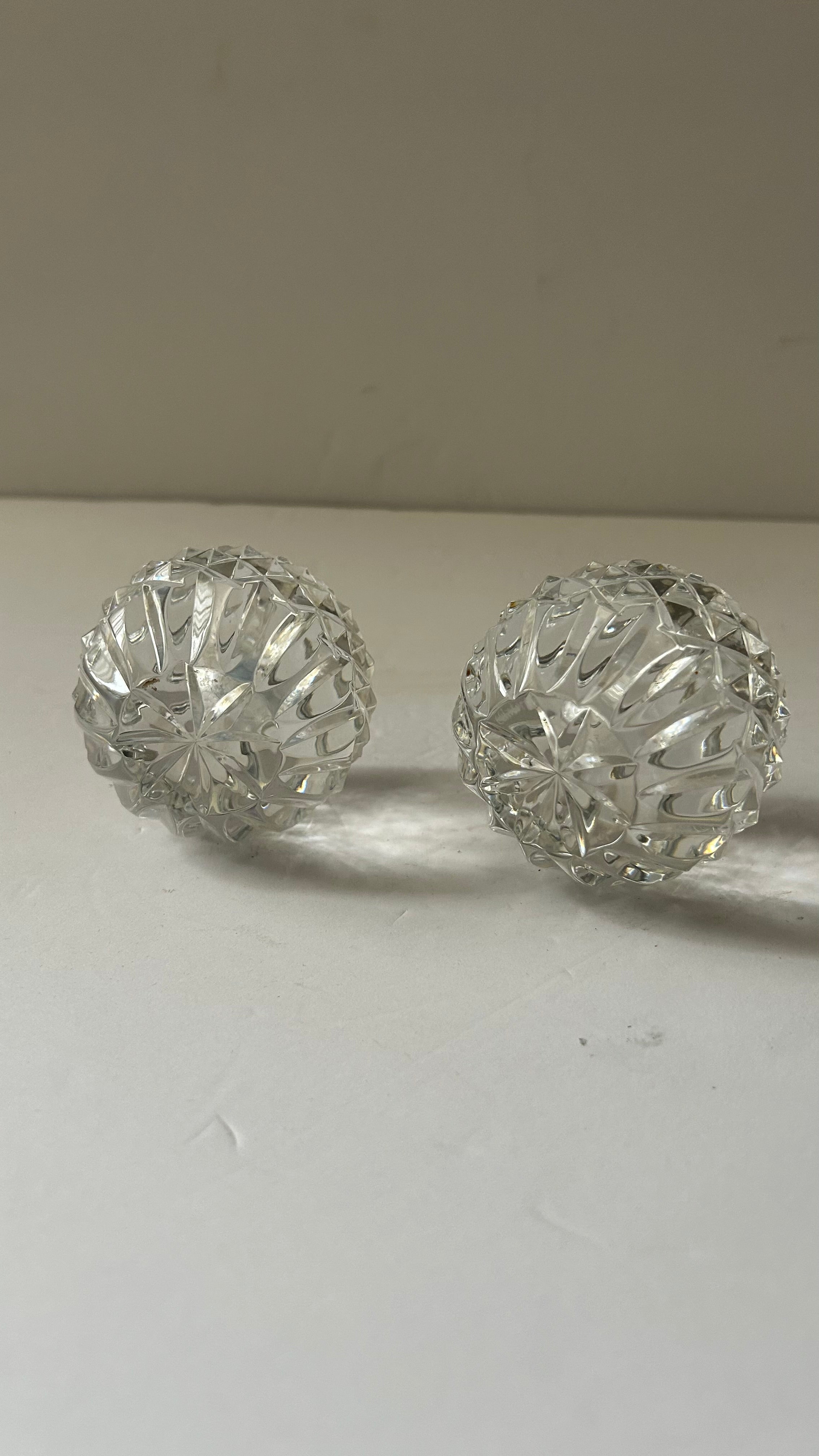 Pair of Waterford Crystal “Candela” ball candle holders
