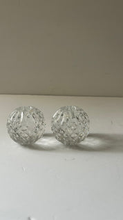 Pair of Waterford Crystal “Candela” ball candle holders