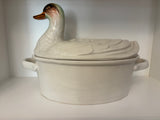 vintage Italian ceramic duck tureen