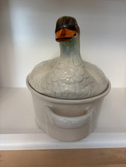 vintage Italian ceramic duck tureen