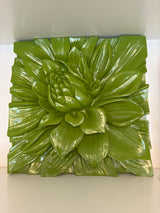high-relief, green floral wall plaque