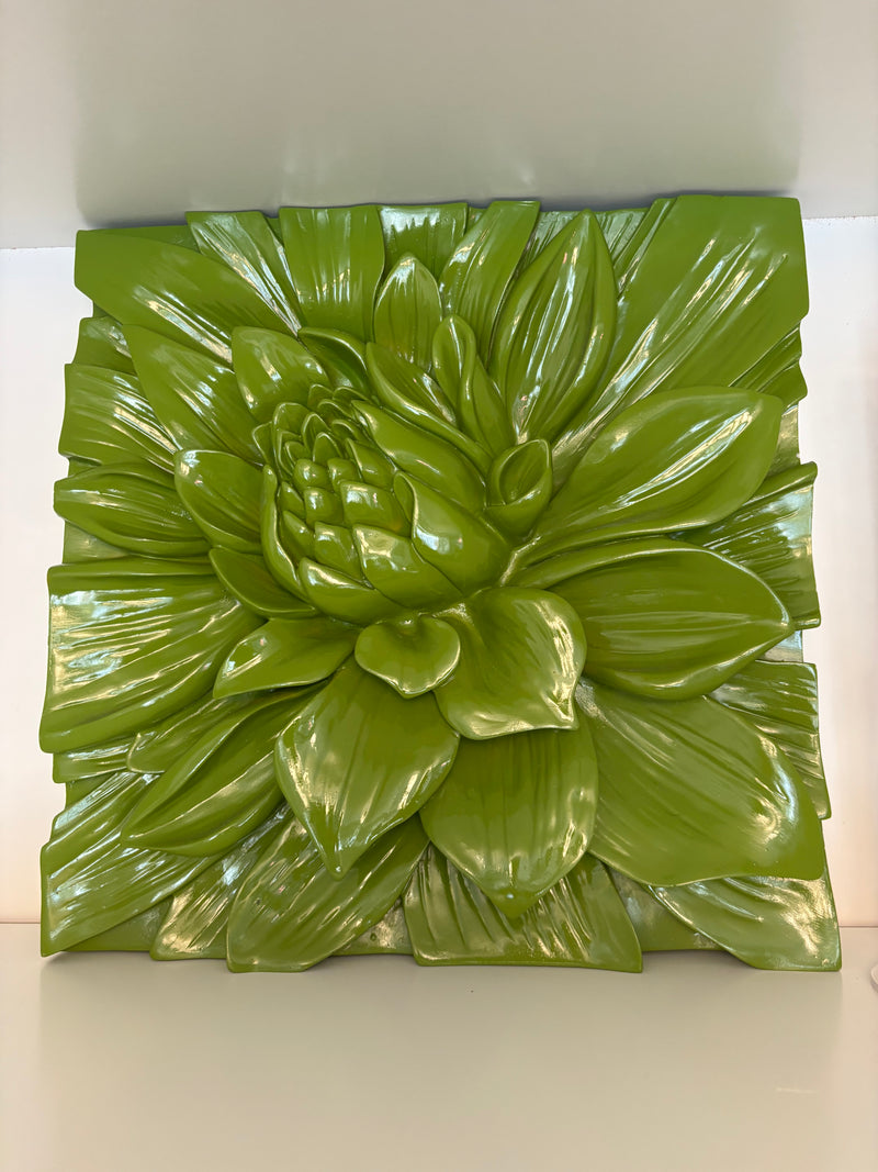 high-relief, green floral wall plaque by 603 - Mavis Estate Edit