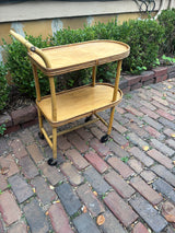 Vintage Wood & Pencil Reed Bar Cart