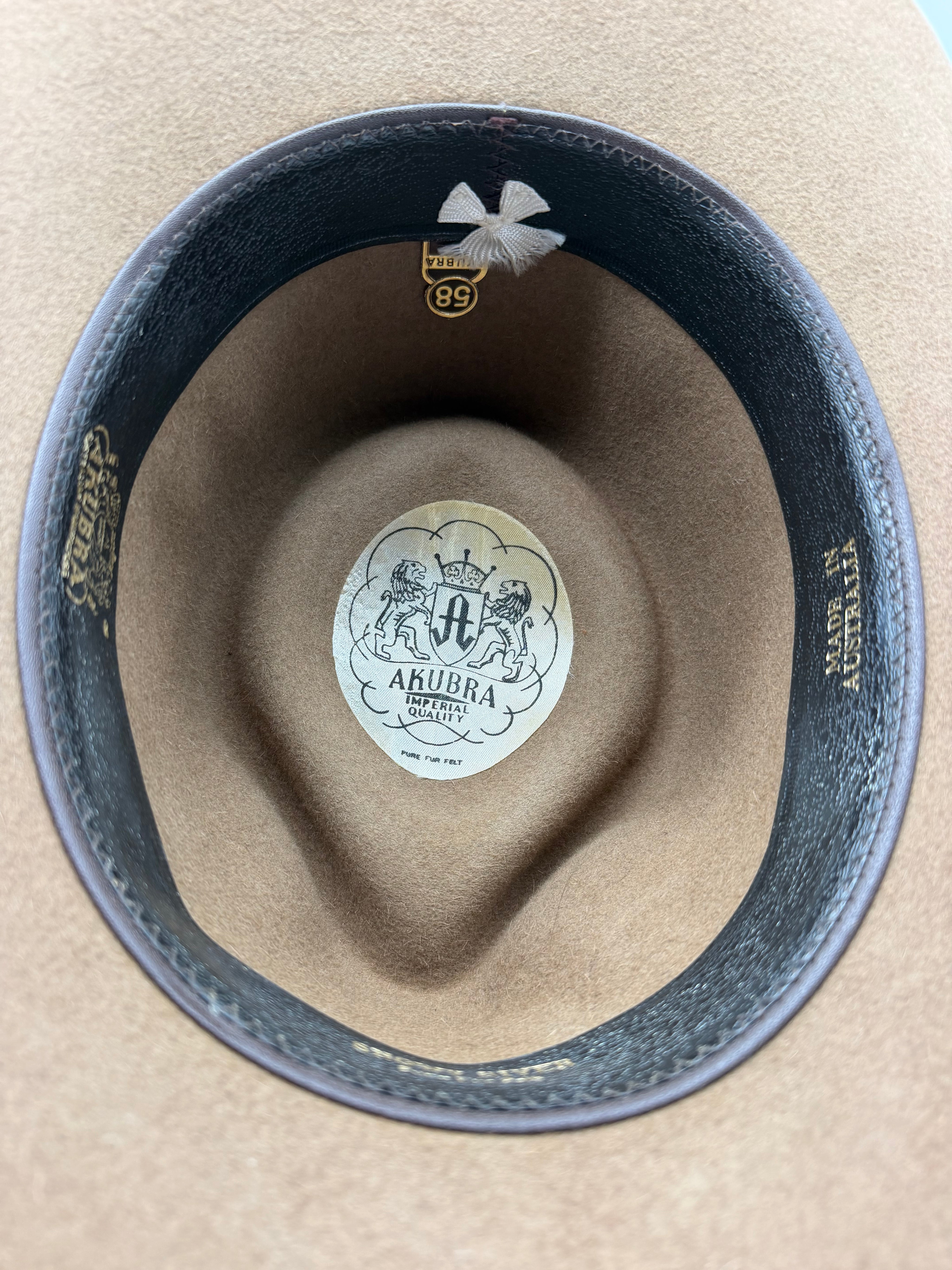 7 1/4 AKUBRA "Snowy River" Eucalypt  pure Fur Felt 58 Australia