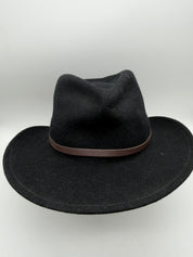 L Schuman Sullivan New Haven Connecticut Crusher Black Wool Hat Size L Made in USA