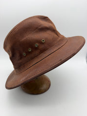 M Vintage LL Bean Leather Packer Hat OJF78 Brown Suede Fedora Outback Medium USA