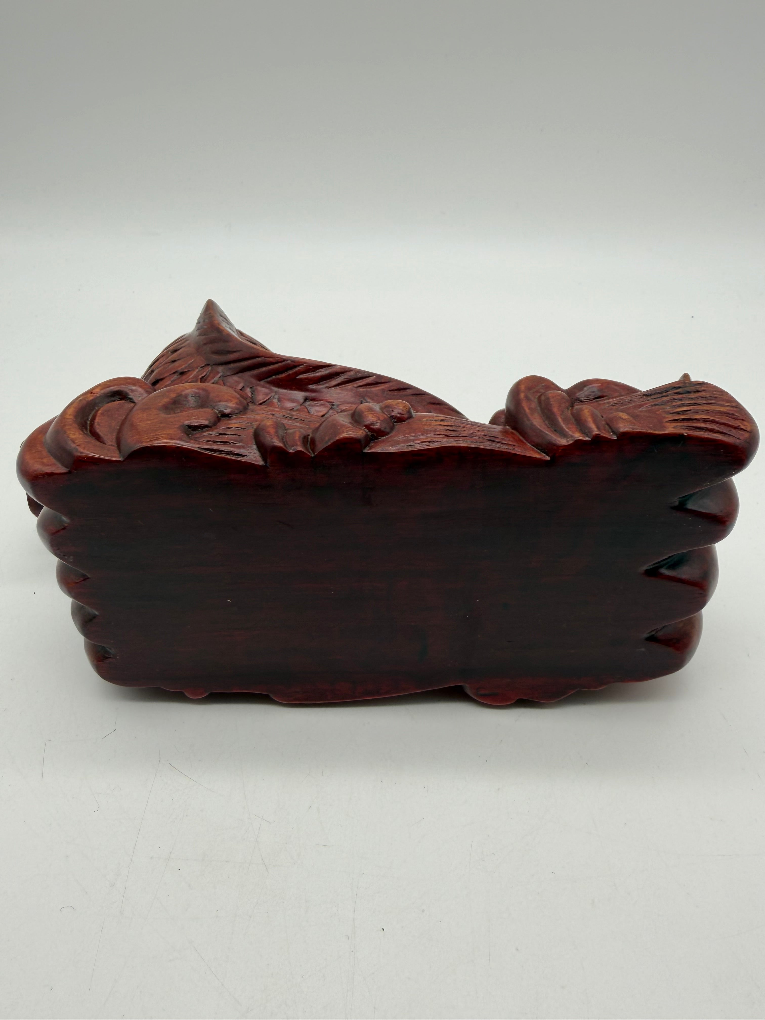 8” Carved Red  Carp Fish Feng Shui Sculptures Figurine Chinese Asian