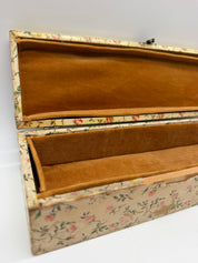 13” Victorian Glove Box wood Lacquer Birds velvet lined
