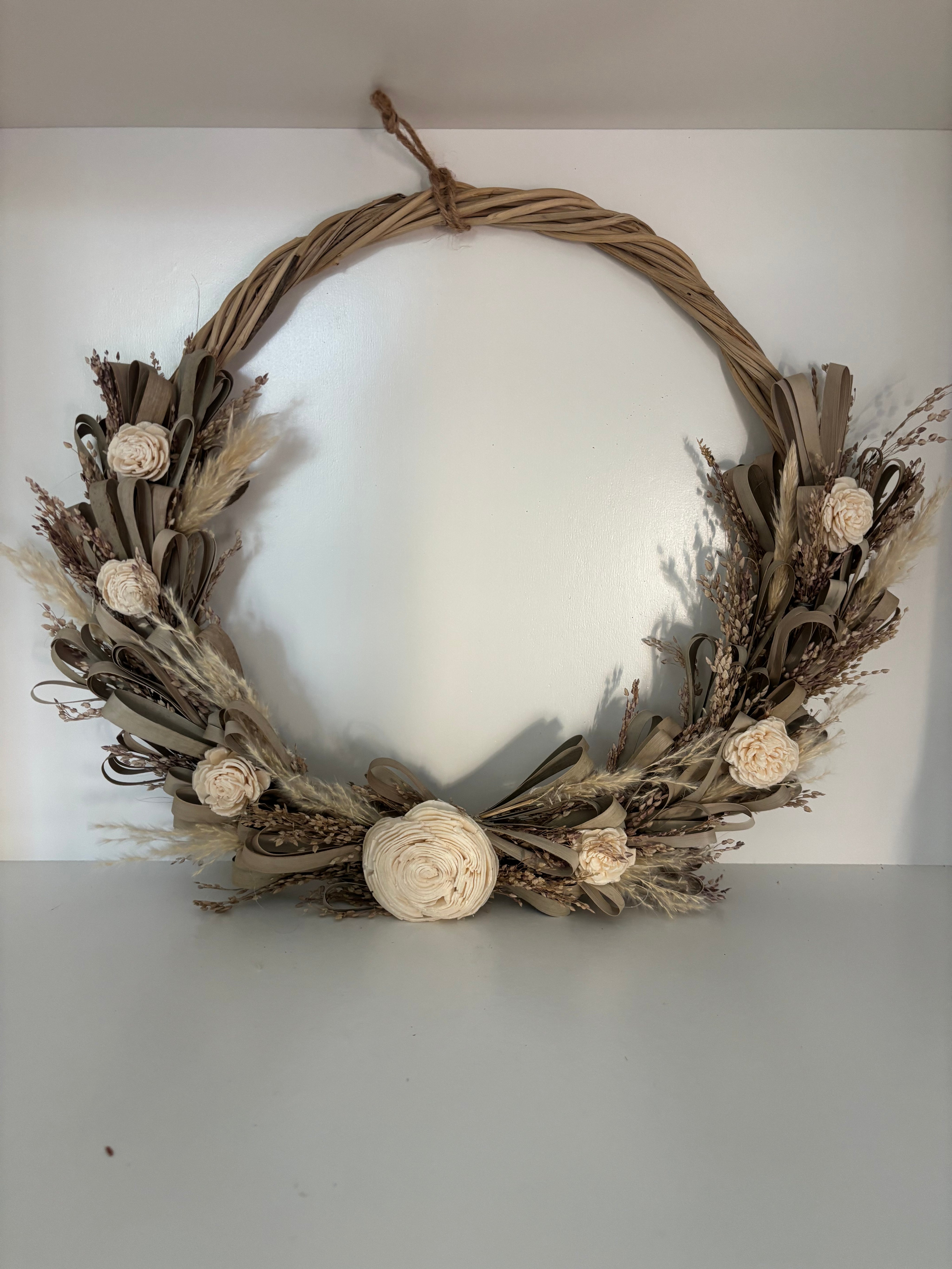 Dried botanicals boho wreath
