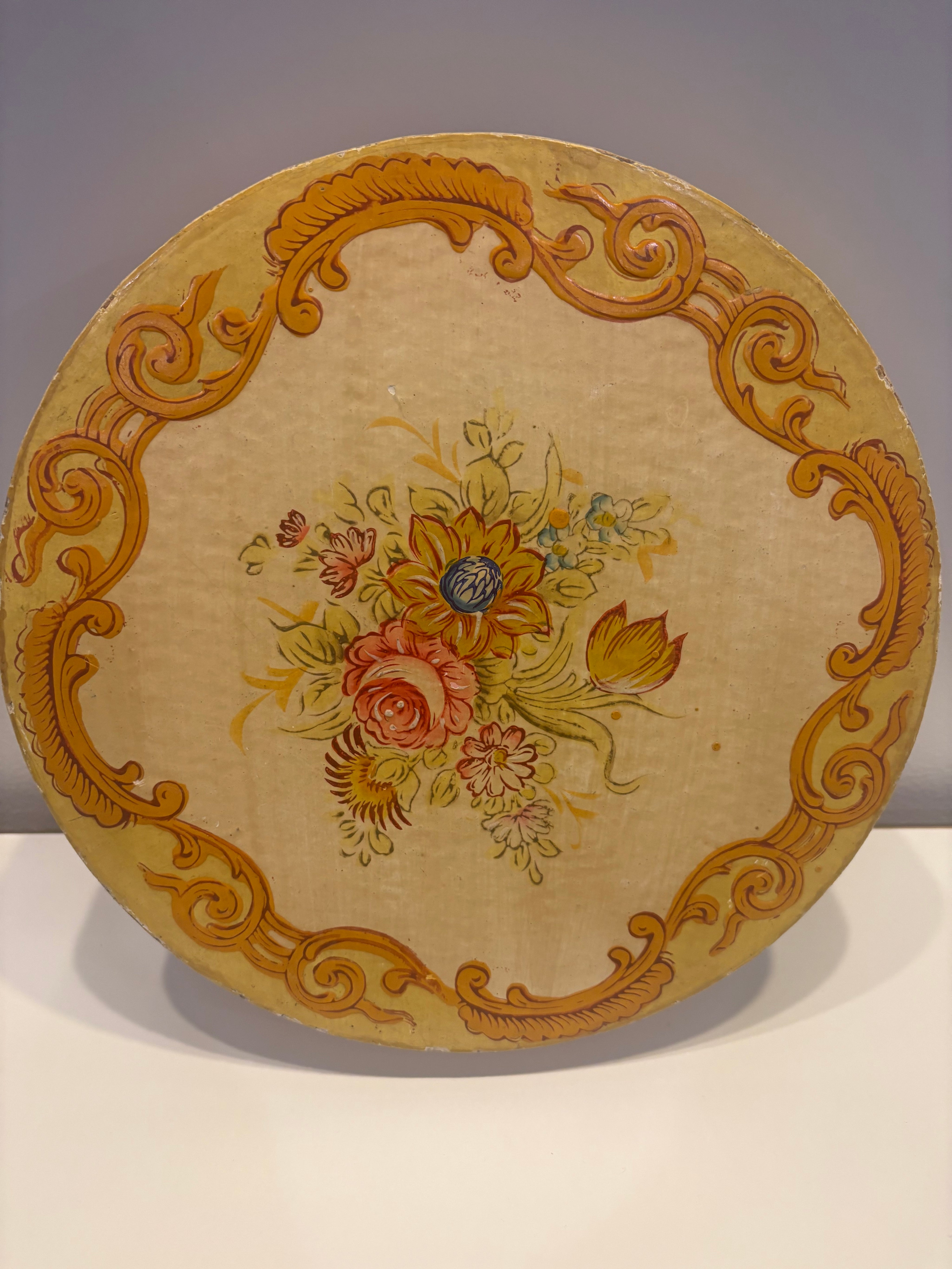 Vintage Round Paper Mache Box