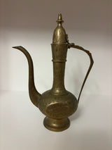 etched brass aftaba "genie lamp" pitcher