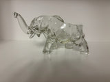 vintage clear glass elephant (trunk up) candy or trinket jar
