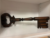 vintage oversized wooden skeleton key by Tell City Chair Co.