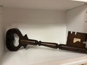 vintage oversized wooden skeleton key by Tell City Chair Co.