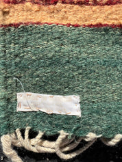 47x80” Native American Zapotec woven tapestry brown green rust