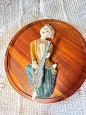 Hand-Carved and Painted Wooden Musical Wall Hanging