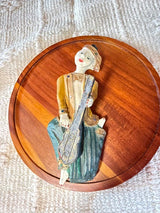Hand-Carved and Painted Wooden Musical Wall Hanging
