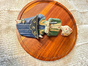 Hand-Carved and Painted Wooden Musical Wall Hanging