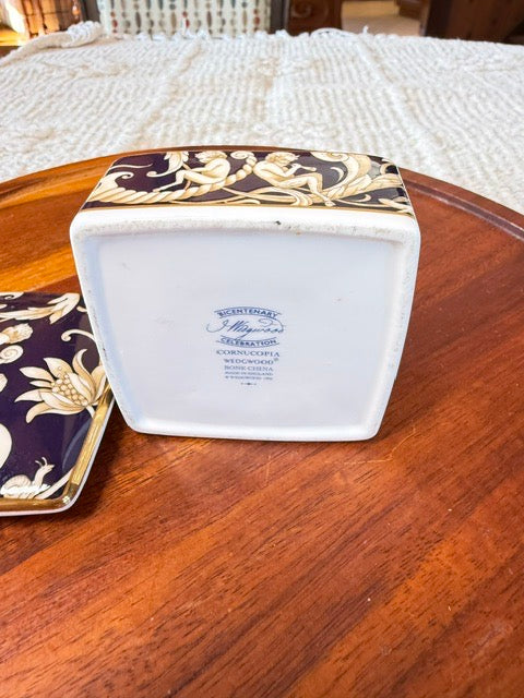 Wedge wood Cornucopia Bone China Trinket Box