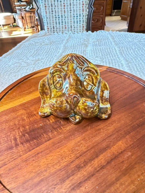 Denmead Pottery Glazed Hound Dog Glass Holder