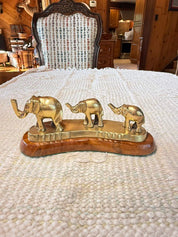 Brass Three Elephant Procession