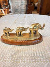Brass Three Elephant Procession
