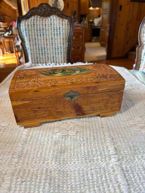 Hand-Carved Cedar Jewelry Box