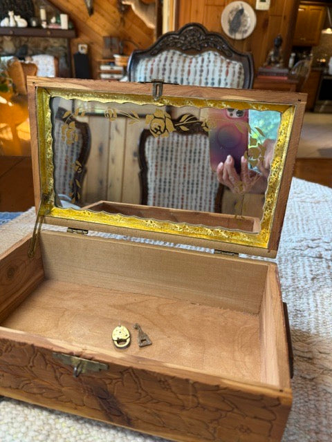 Hand-Carved Cedar Jewelry Box