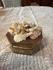 Octagonal Coastal  Brass Trinket Box