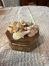 Octagonal Coastal  Brass Trinket Box