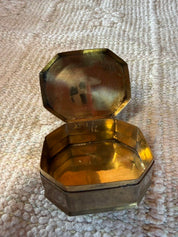 Octagonal Coastal  Brass Trinket Box