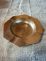 Vintage Geometric Brass Hexagonal Ashtray