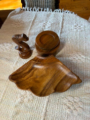 MCM MONKEY POD WOOD LAZY SUSAN