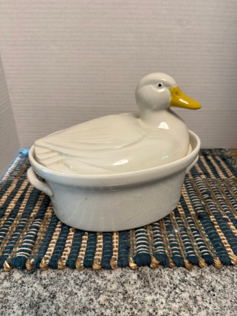 White Duck Covered Casserole Dish