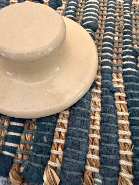 Striped Stoneware Bean Pot