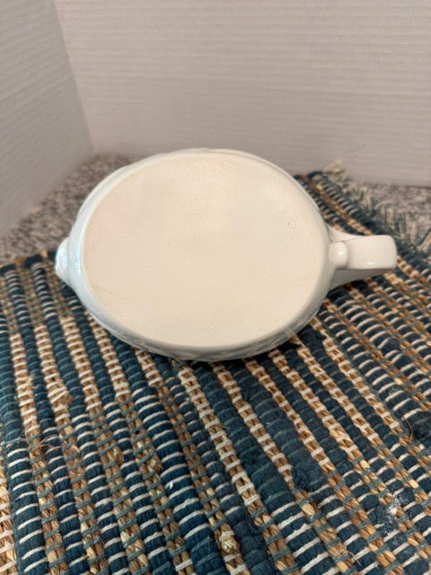 White Rooster Ceramic Gravy Boat