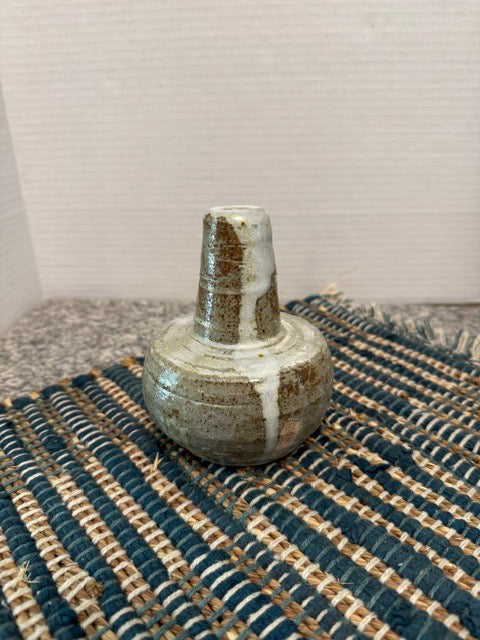 Studio pottery vase w/drip glaze
