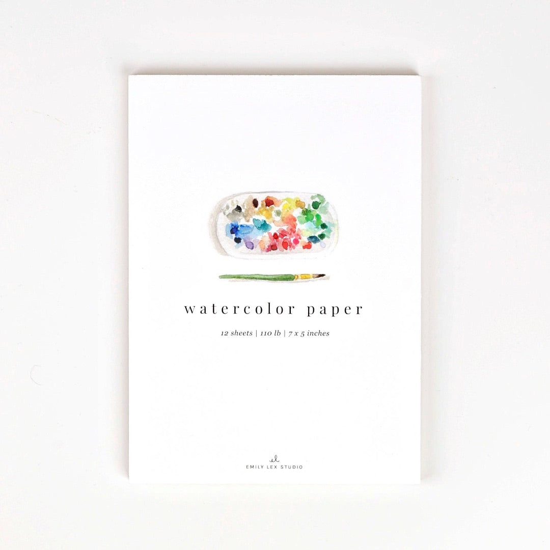 Notepad with 12 Sheets of Heavy Watercolor Paper | 5” x 7”