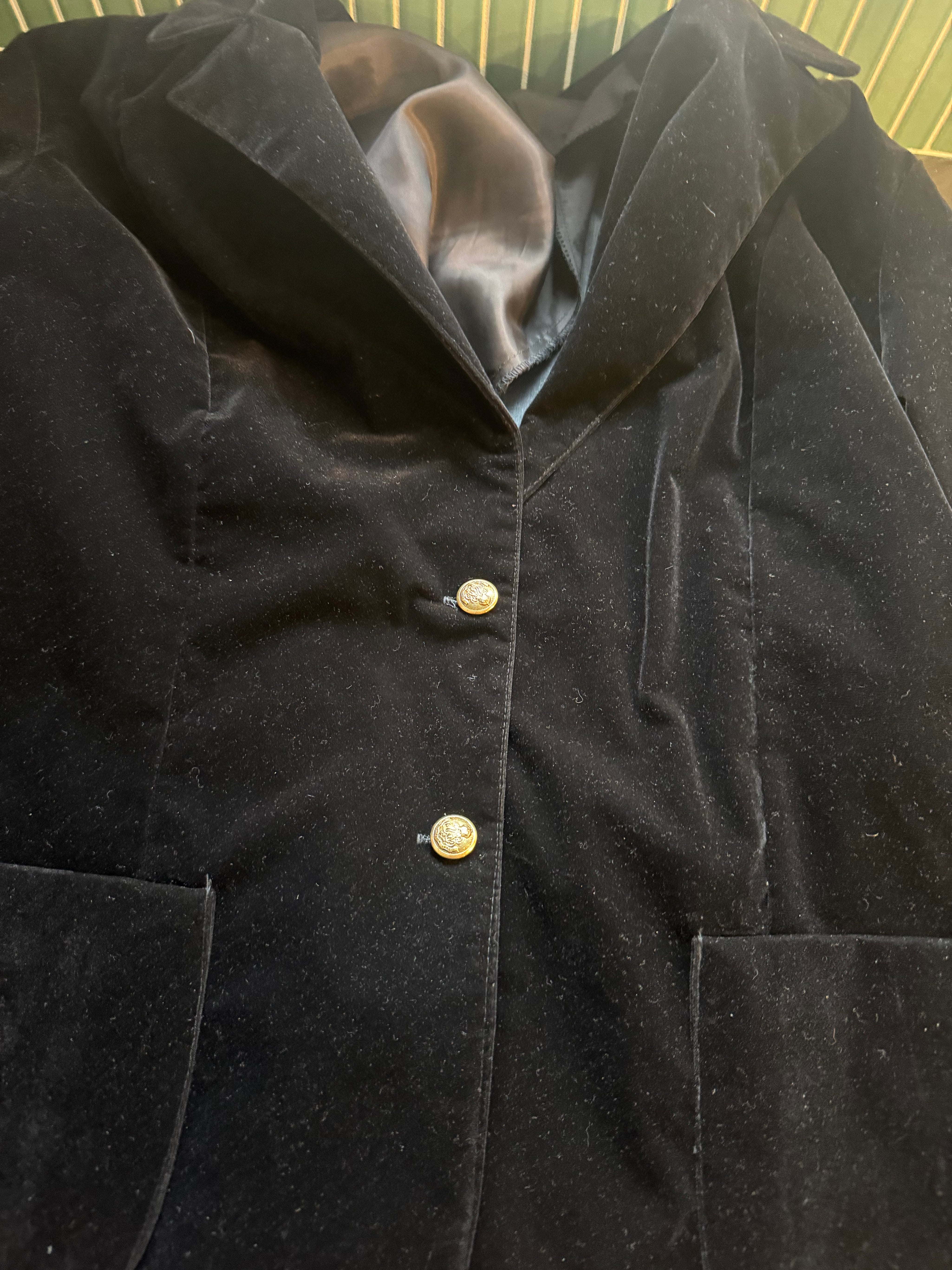 Vtg Black Velvet Blazer with Good Buttons