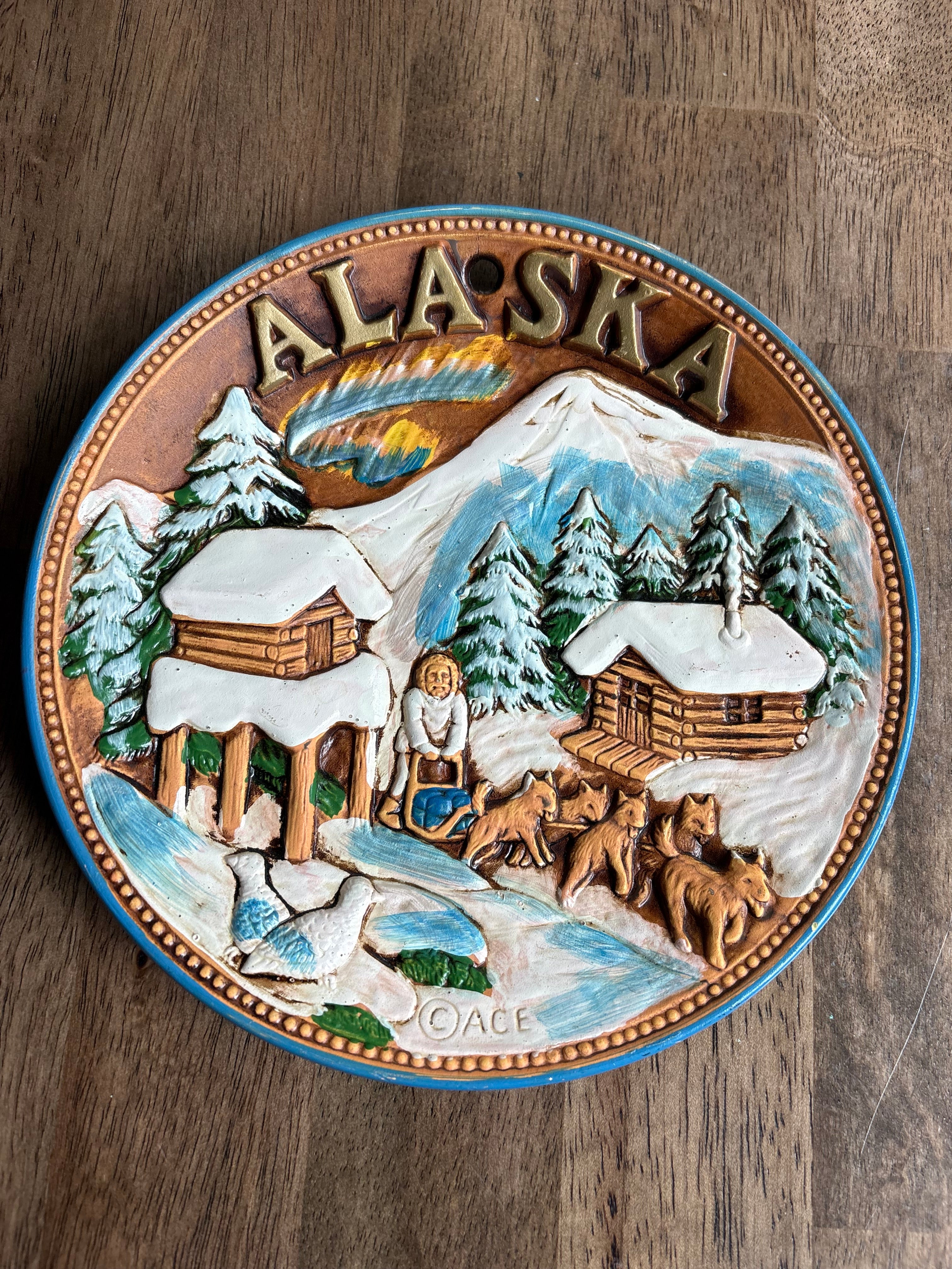Alaska Relief Mold Souvenir Plate