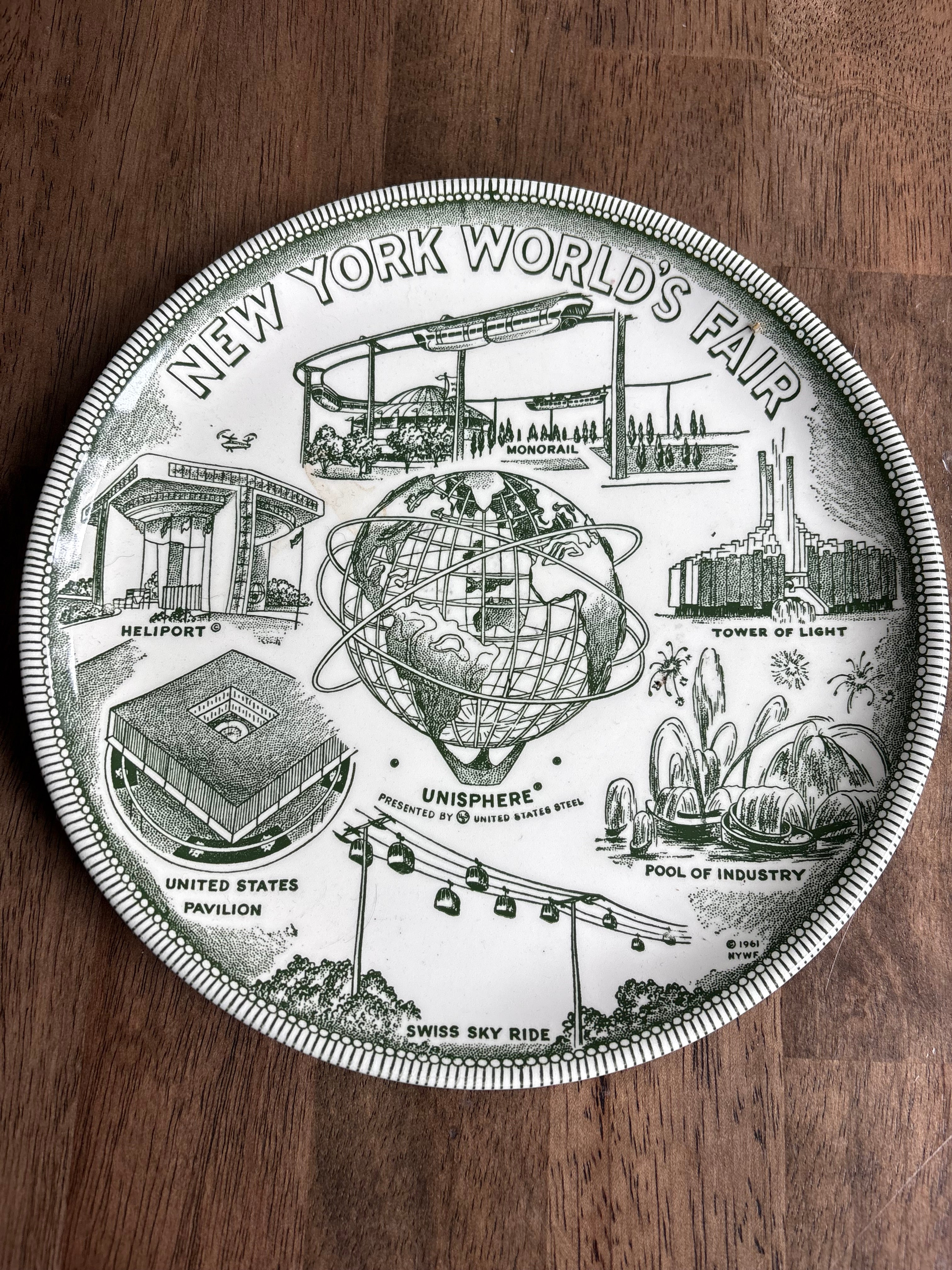1964 World's Fair Plate New York