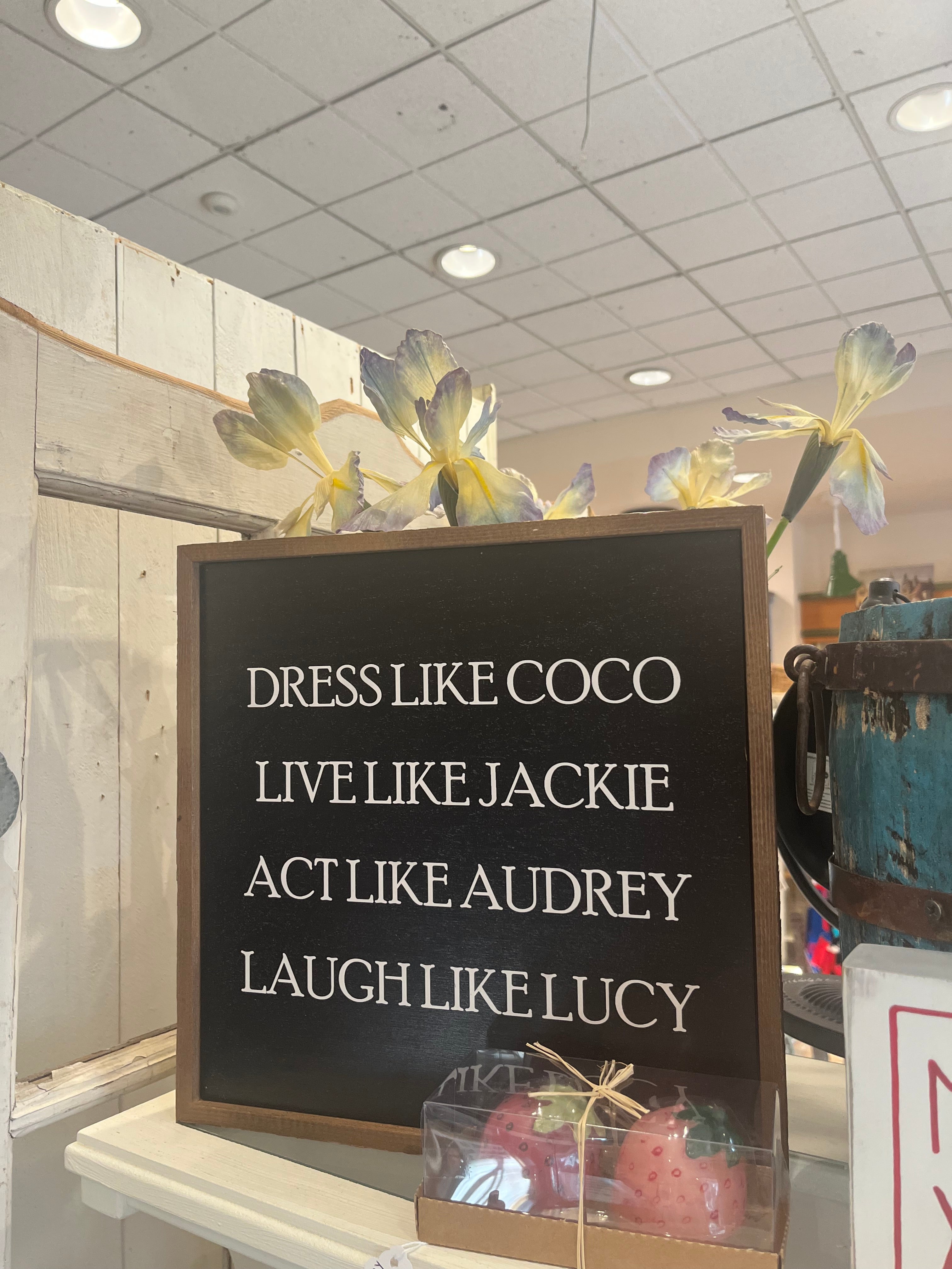 Dress Like Coco/Jackie/Audrey/Lucy Sign-New
