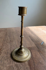 Brass Candlestick - Etched