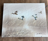 G. Walker Painting Ducks on canvas
