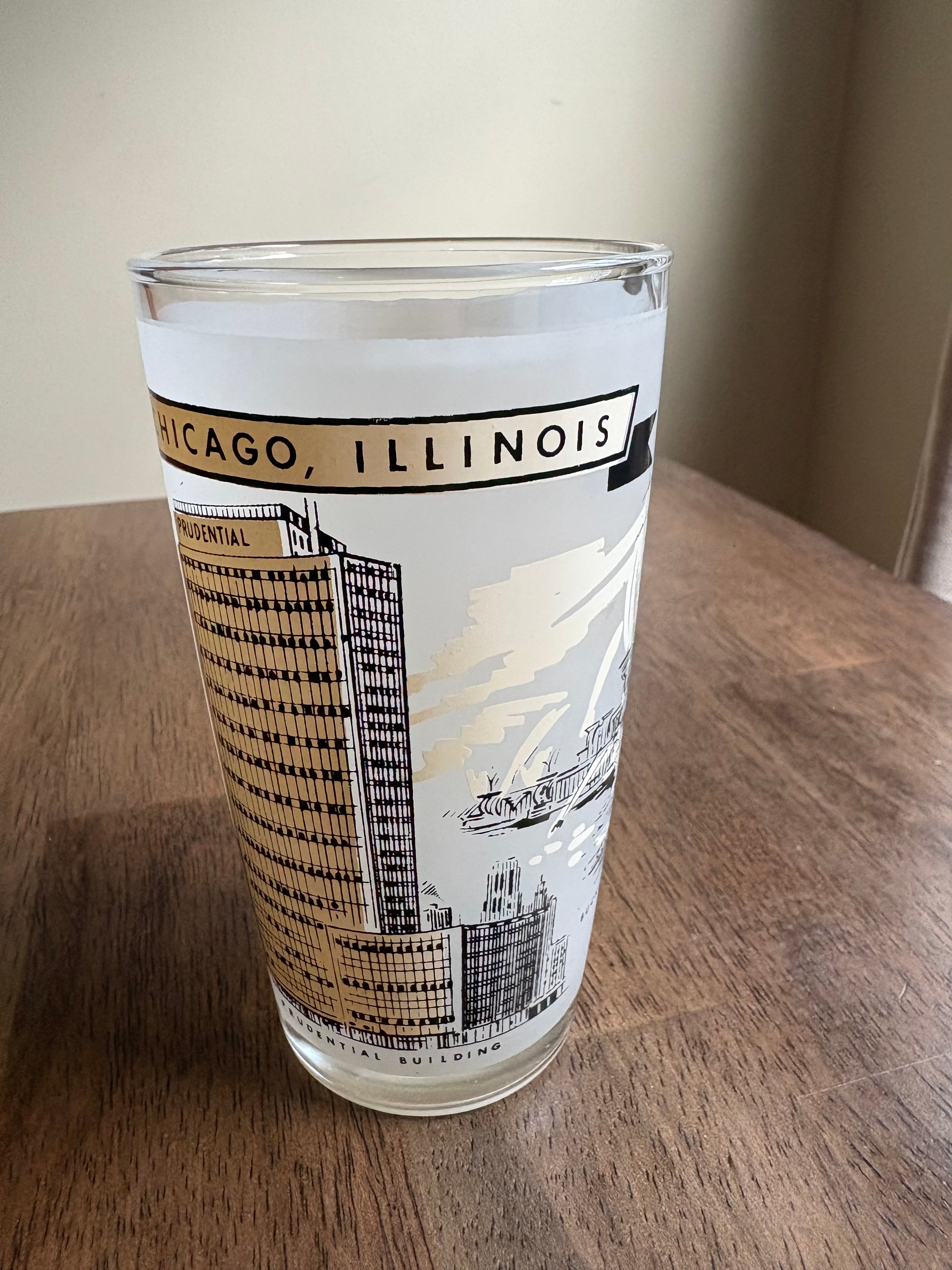 Vintage Chicago Souvenir Glass